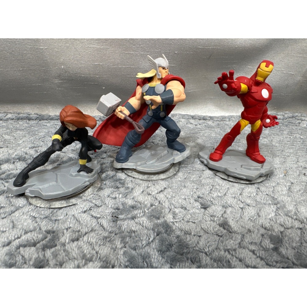 Disney Infinity 2.0 Marvel Avengers Figure Lot Iron Man Thor Black Widow 3 Pack